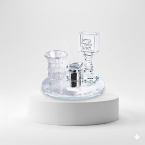 סט הבדלה מהודר שקוף מקריסטל
