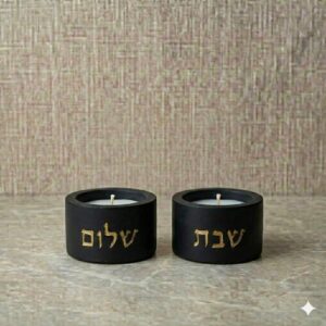 פמוטים בטון - שחור זהב נמוך
